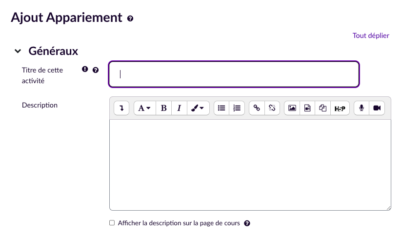 Appariement-titre