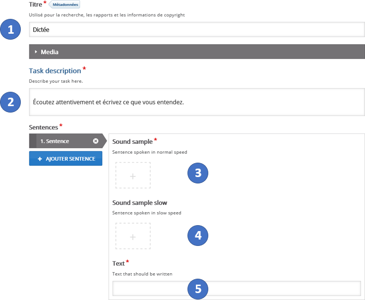 Interface de l&#39;activité Dictation Dictée autonome