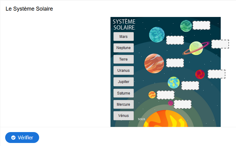 Exemple d&#39;activité de Drag and drop Glisser-Déposer