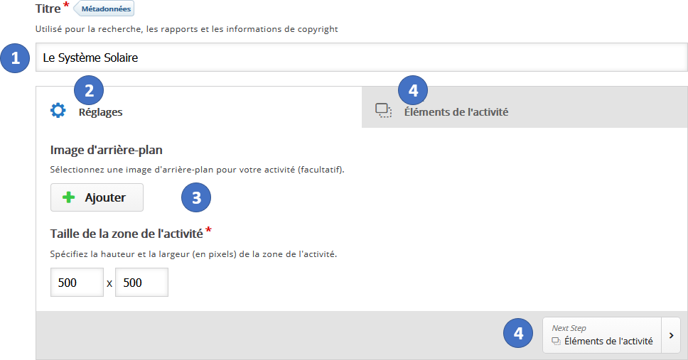 Interface de l&#39;activité Drag and drop Glisser-Déposer