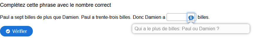 Exemple acceptant plusieurs réponses correctes possibles