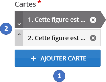 Interface de navigation des Cartes de révision