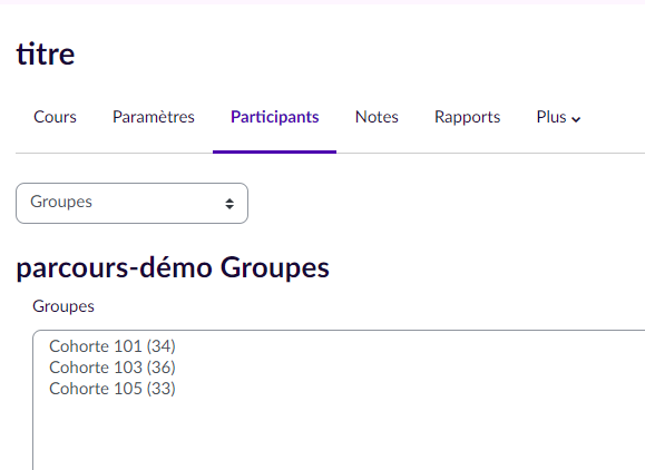 groupes classes par défaut