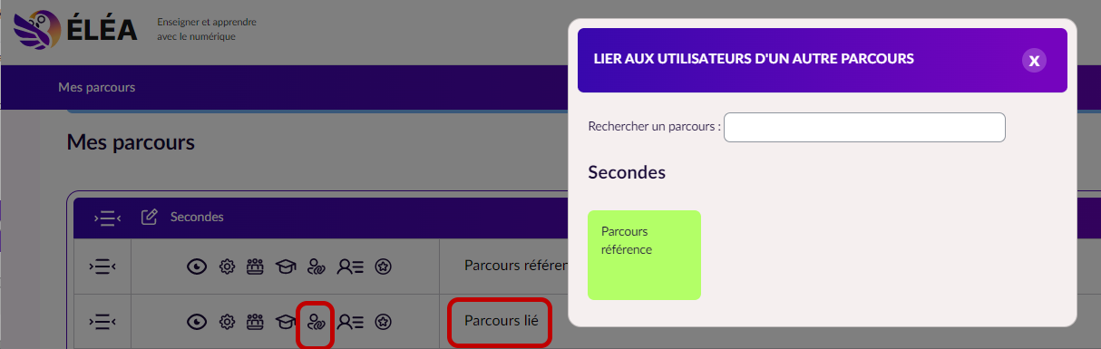 lier les utilisateurs d&#39;un parcours