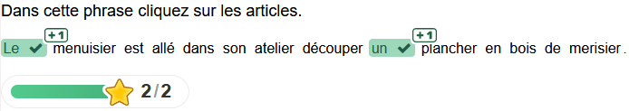 Exemple d&#39;une activité Mark the Words (Mots recherchés) à multiples réponses